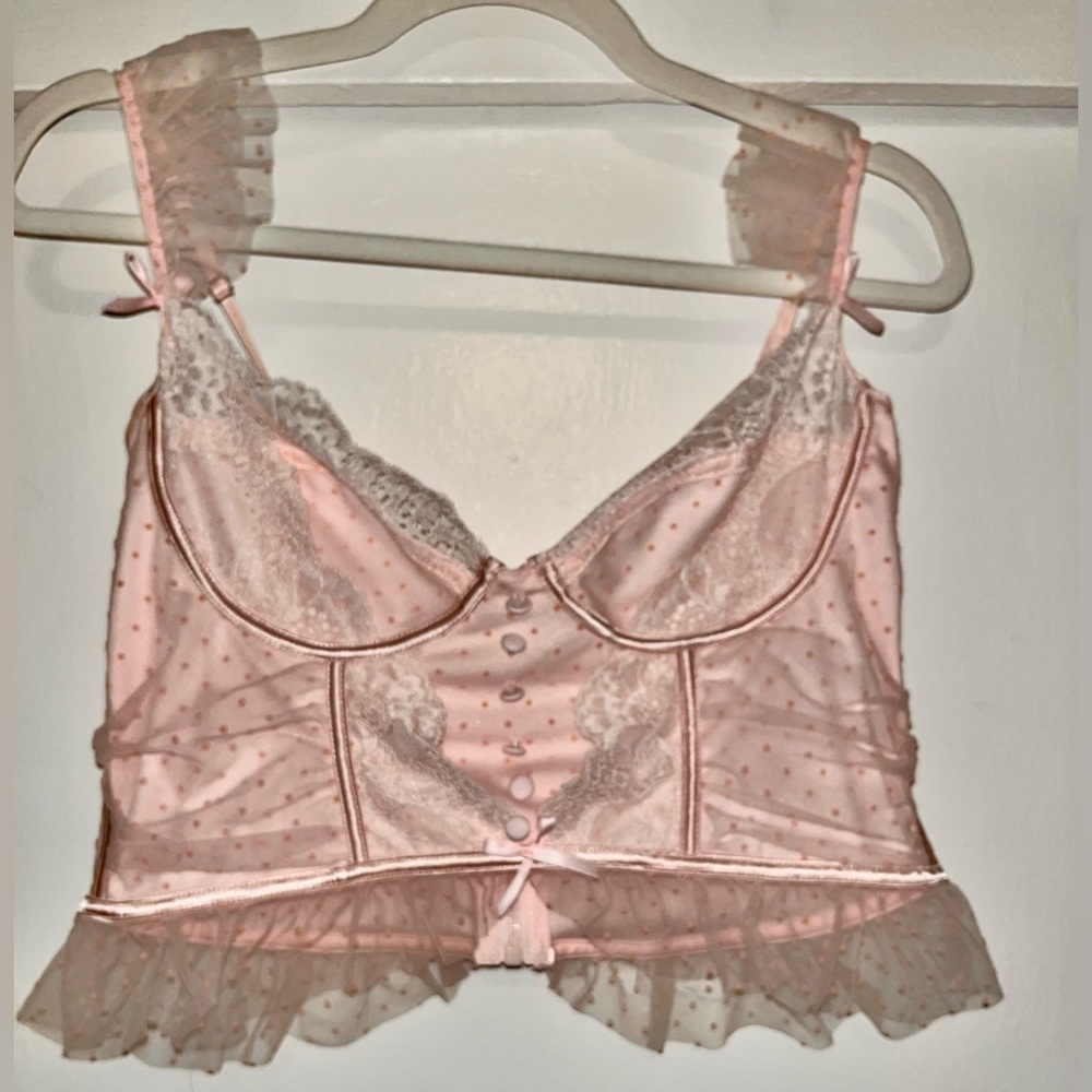 Shein pink lace top M